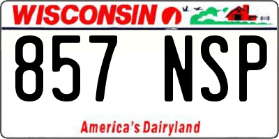 WI license plate 857NSP