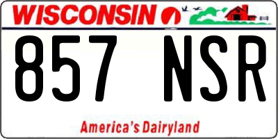WI license plate 857NSR