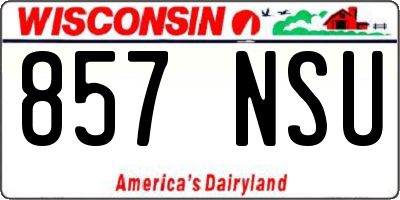WI license plate 857NSU