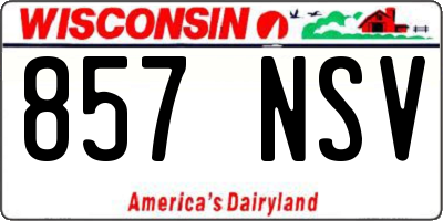 WI license plate 857NSV