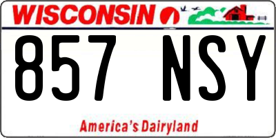 WI license plate 857NSY