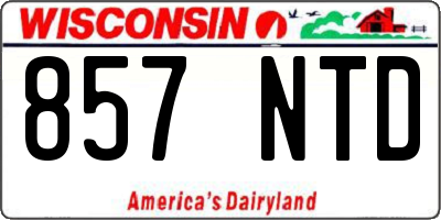 WI license plate 857NTD
