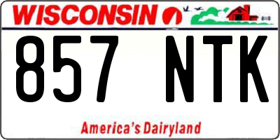 WI license plate 857NTK
