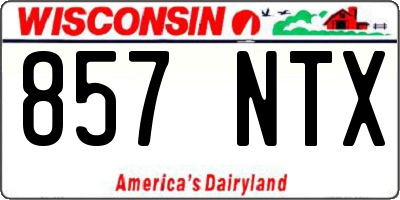 WI license plate 857NTX