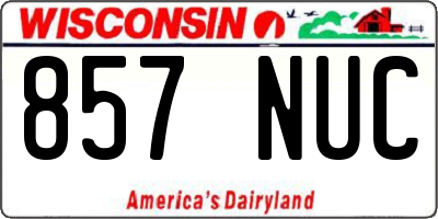 WI license plate 857NUC