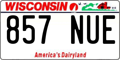 WI license plate 857NUE