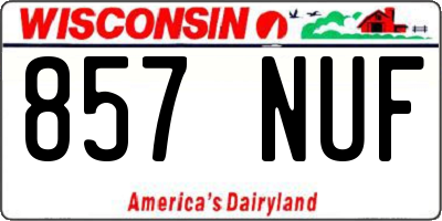 WI license plate 857NUF
