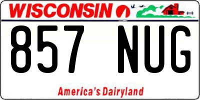 WI license plate 857NUG