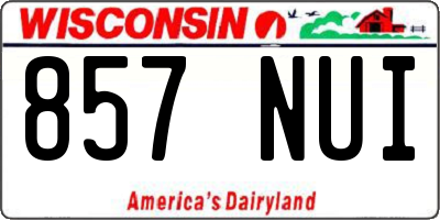 WI license plate 857NUI