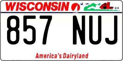WI license plate 857NUJ