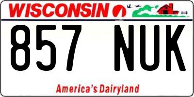 WI license plate 857NUK