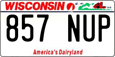 WI license plate 857NUP