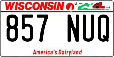 WI license plate 857NUQ