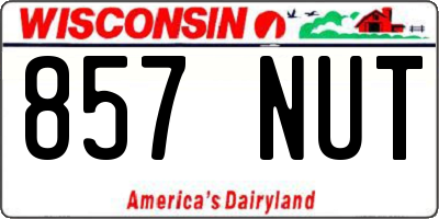 WI license plate 857NUT