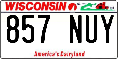 WI license plate 857NUY