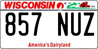 WI license plate 857NUZ