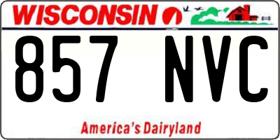 WI license plate 857NVC