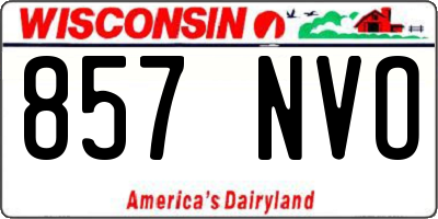 WI license plate 857NVO