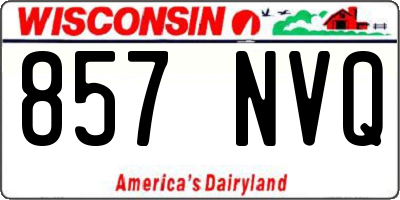 WI license plate 857NVQ