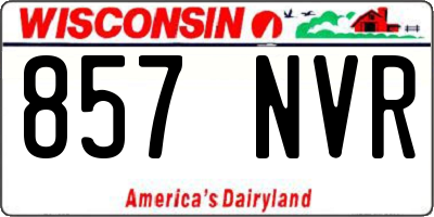 WI license plate 857NVR