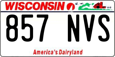 WI license plate 857NVS