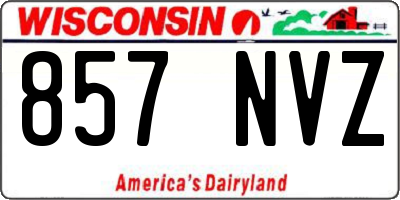 WI license plate 857NVZ