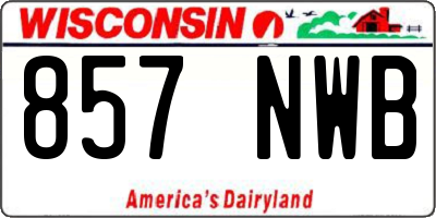 WI license plate 857NWB