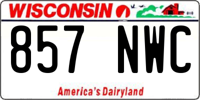 WI license plate 857NWC