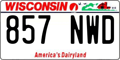 WI license plate 857NWD