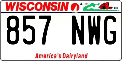 WI license plate 857NWG