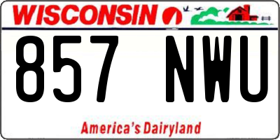 WI license plate 857NWU