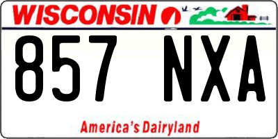 WI license plate 857NXA