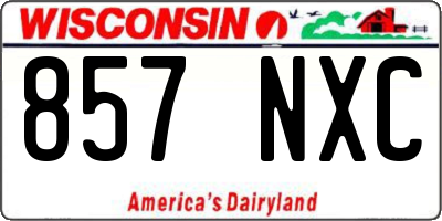 WI license plate 857NXC