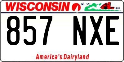 WI license plate 857NXE