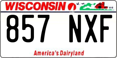 WI license plate 857NXF