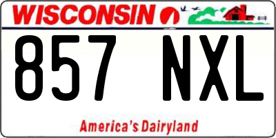 WI license plate 857NXL