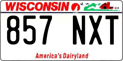 WI license plate 857NXT