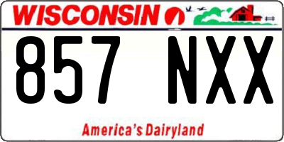 WI license plate 857NXX