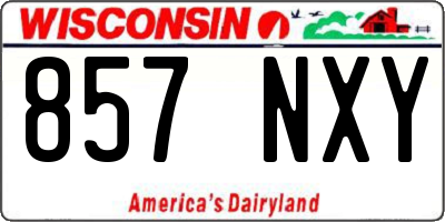 WI license plate 857NXY