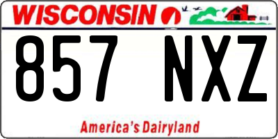 WI license plate 857NXZ