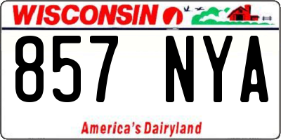 WI license plate 857NYA