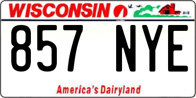 WI license plate 857NYE