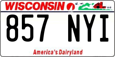 WI license plate 857NYI