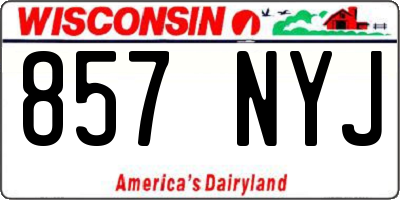 WI license plate 857NYJ
