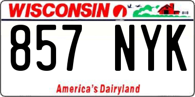 WI license plate 857NYK