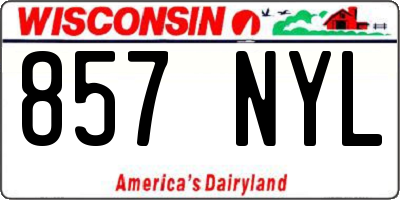 WI license plate 857NYL