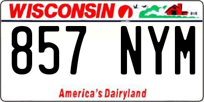 WI license plate 857NYM