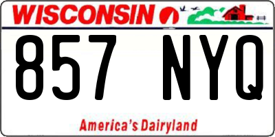 WI license plate 857NYQ