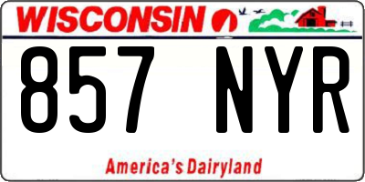 WI license plate 857NYR