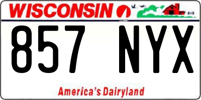 WI license plate 857NYX